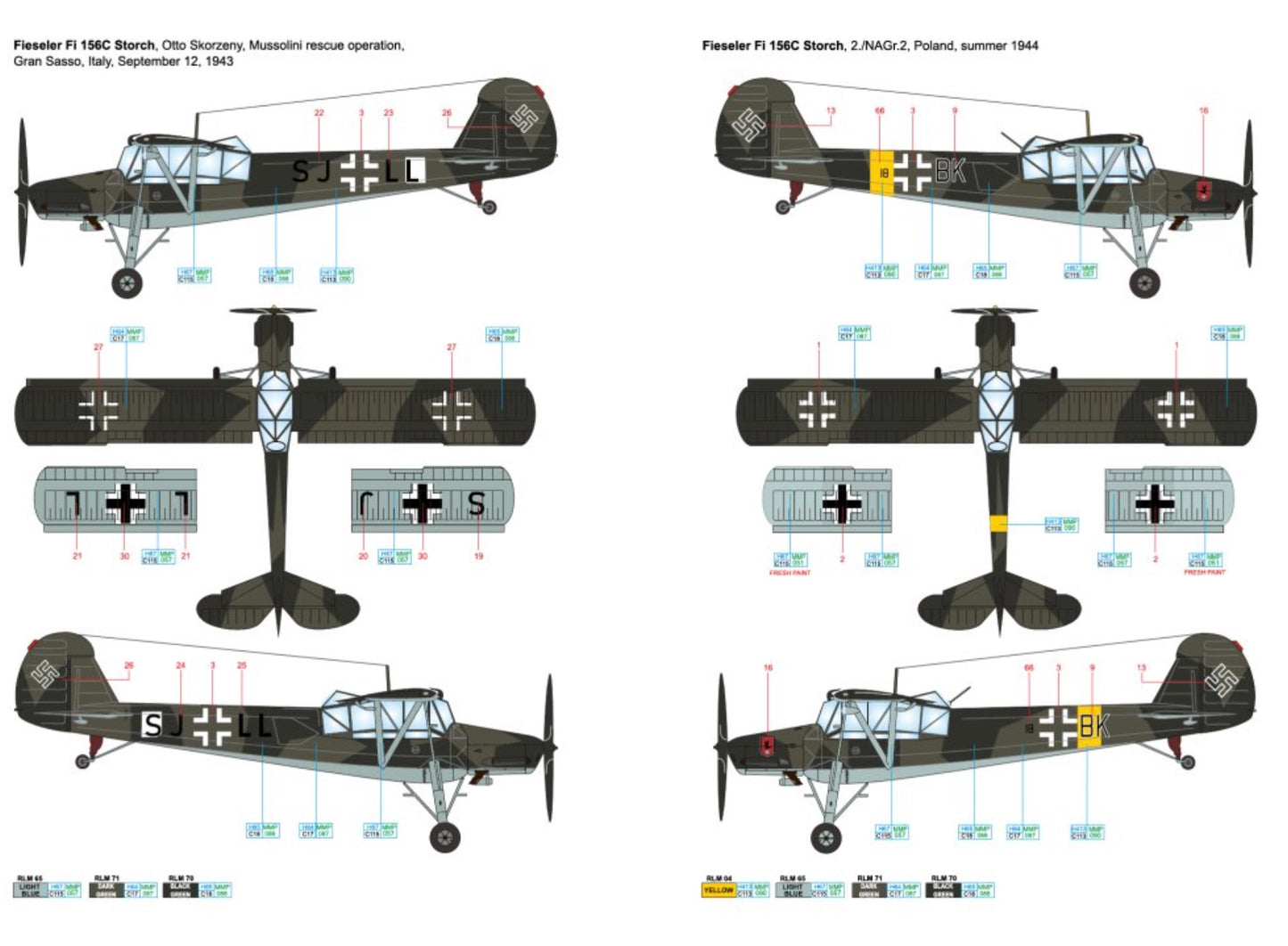Art Scale 200-D72039 1:72 Fieseler Fi-156C Storch part 1 - Around WWII Europe and Foreign services