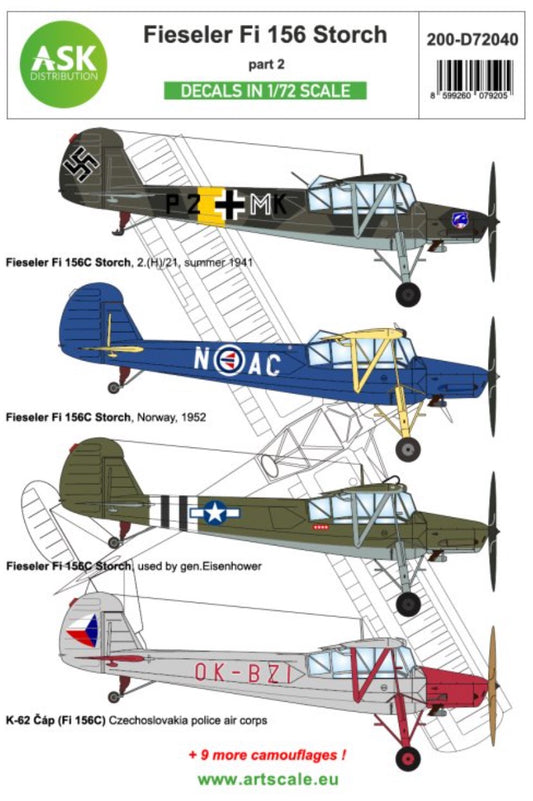 Art Scale 200-D72040 1:72 Fieseler Fi 156 Storch part 2 - Around WWII Europe and Foreign services.
