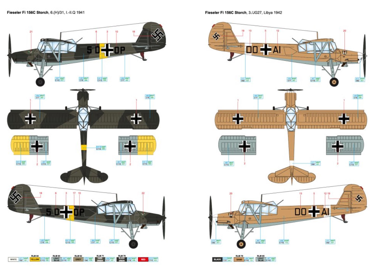 Art Scale 200-D72040 1:72 Fieseler Fi 156 Storch part 2 - Around WWII Europe and Foreign services.