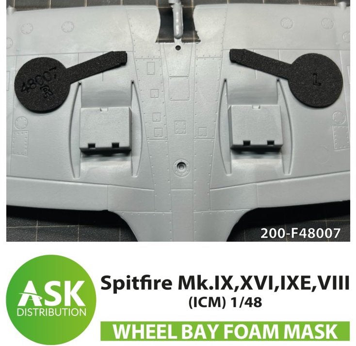 Art Scale 200-F48007 1:48 Supermarine Spitfire Mk.IX, XVI; IXE, VIII Foam flexible wheel bays