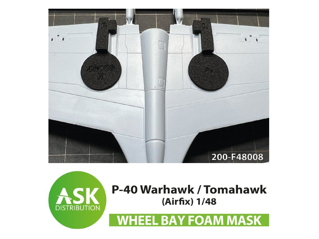 Art Scale 200-F48008 1:48 P-40 Warhawk / Tomahawk Foam flexible wheel bays mask