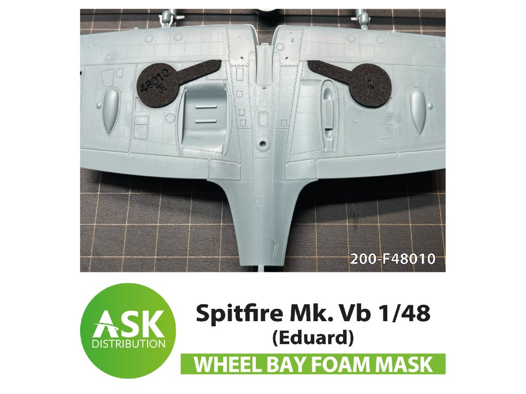 Art Scale 200-F48010 1:48 Supermarine Spitfire Mk.Vb Foam flexible wheel bays mask