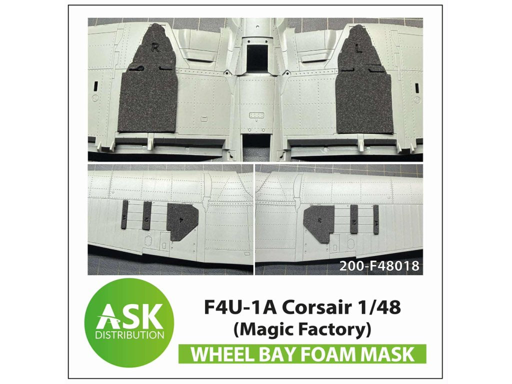 Art Scale 200-F48018 1:48 Vought F4U-1A Corsair Foam flexible wheel bays mask