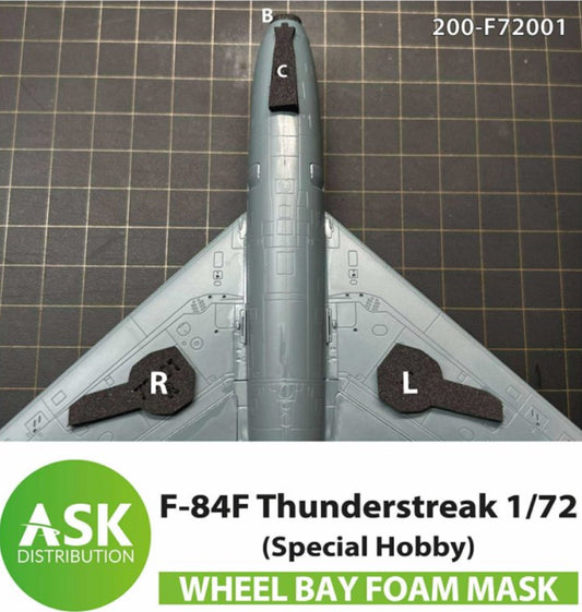 Art Scale 200-F72001 1:72 Republic F-84F Thunderstreak wheel bay FOAM flexible mask