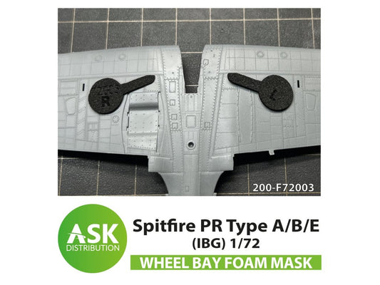 Art Scale 200-F72003 1:72 Supermarine Spitfire PR Type A/B/E Foam flexible wheel bays mask
