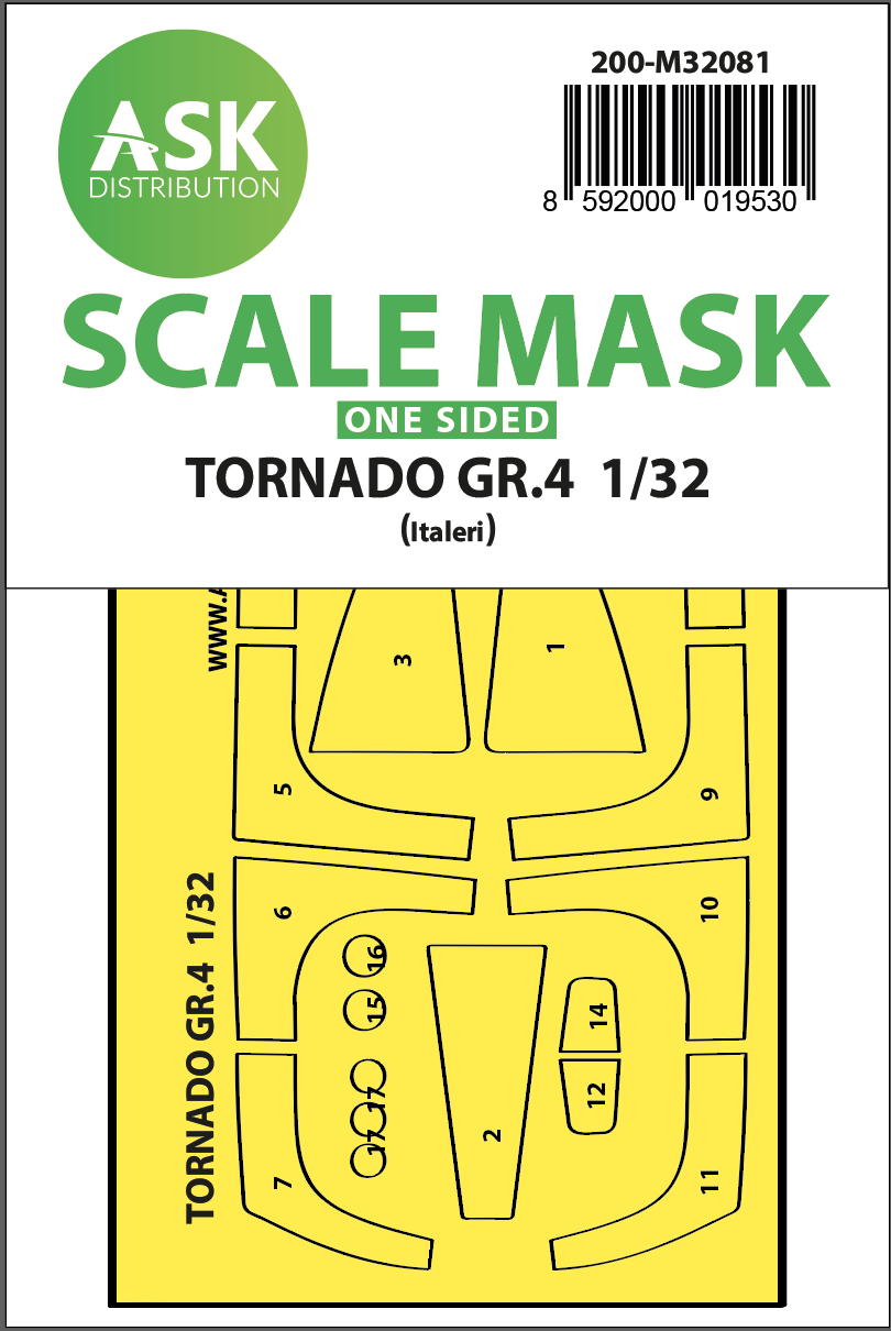 Art Scale 200-M32081 1:32 Panavia Tornado GR.4 one-sided express fit mask