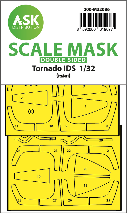 Art Scale 200-M32086 1:32 Panavia Tornado IDS canopy frame paint mask