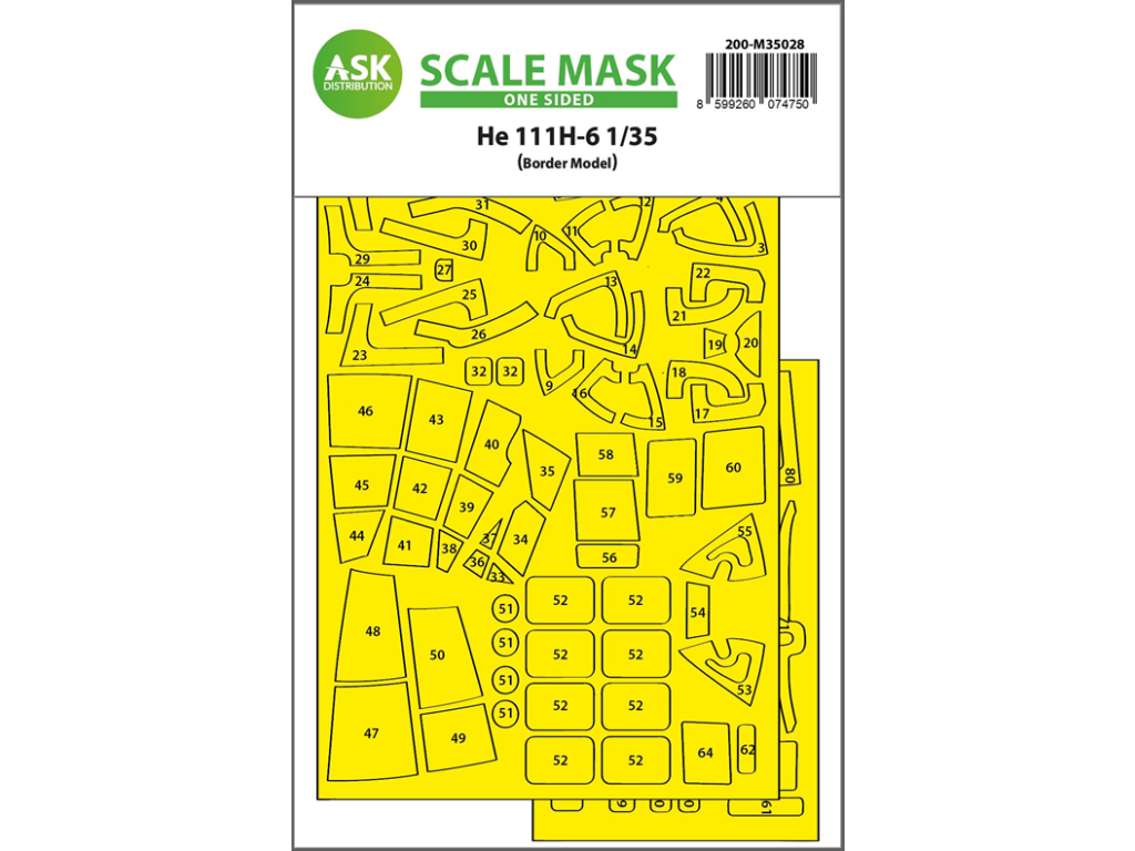 Art Scale 200-M35028 1:35 Heinkel He-111H-6 one-sided painting mask