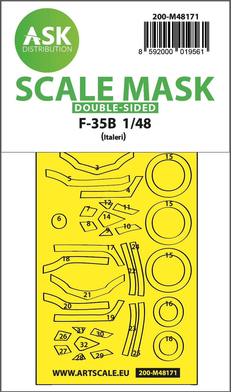 Art Scale 200-M48171 1:48 F-35B double-sided express fit mask