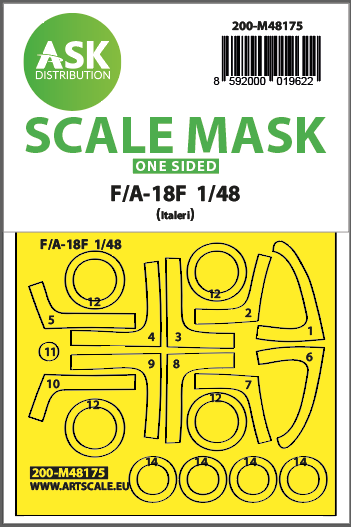 Art Scale 200-M48175 1:48 F/A-18F Hornet one-sided express fit mask