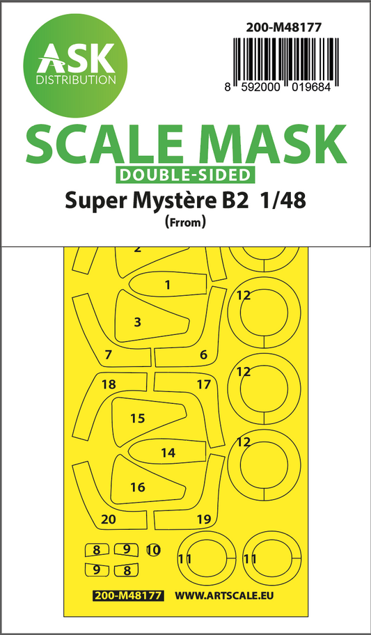 Art Scale 200-M48177 1:48 Super MystÃ©re B2 double-sided express fit mask