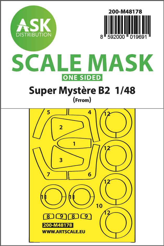 Art Scale 200-M48178 1:48 Dassault Super Mystere B2 one-sided express fit mask