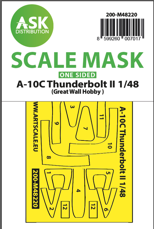 Art Scale 200-M48220 1:48 Fairchild A-10C Thunderbolt II canopy paint mask