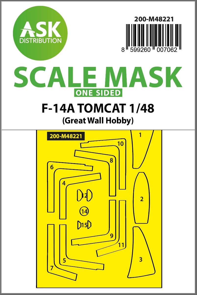 Art Scale 200-M48221 1:48 Grumman F-14A Tomcat canopy paint mask