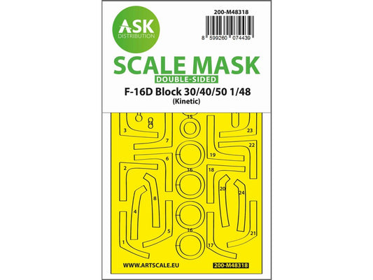 Art Scale 200-M48318 1:48 F-16D Block 30/40/50 wheels and canopy frame paint mask