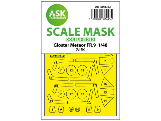 Art Scale 200-M48323 1:48 Gloster Meteor FR.9 double-sided self-adhesive fit mask