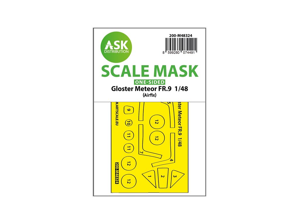 Art Scale 200-M48324 1:48 Gloster Meteor FR.9 one-sided self-adhesive fit mask
