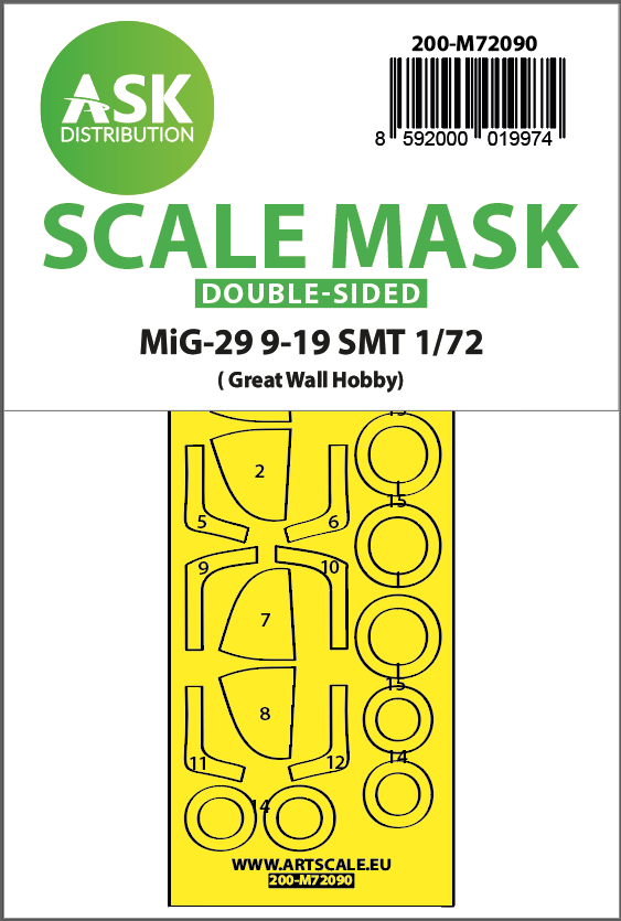 Art Scale 200-M72090 1:72 MiG-29 9-19 SMT double-sided express fit mask