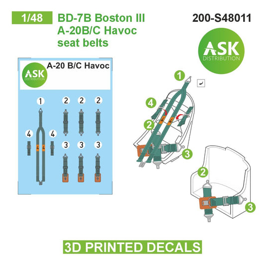 Art Scale 200-S48011 1:48 Douglas DB-7B Boston III / A-20B/C Havoc pilot seat belt clamp