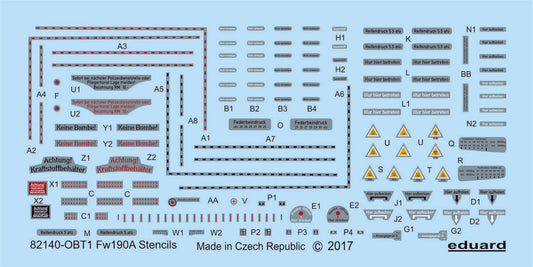 Eduard D48029 1:48 Focke-Wulf Fw-190A stencils