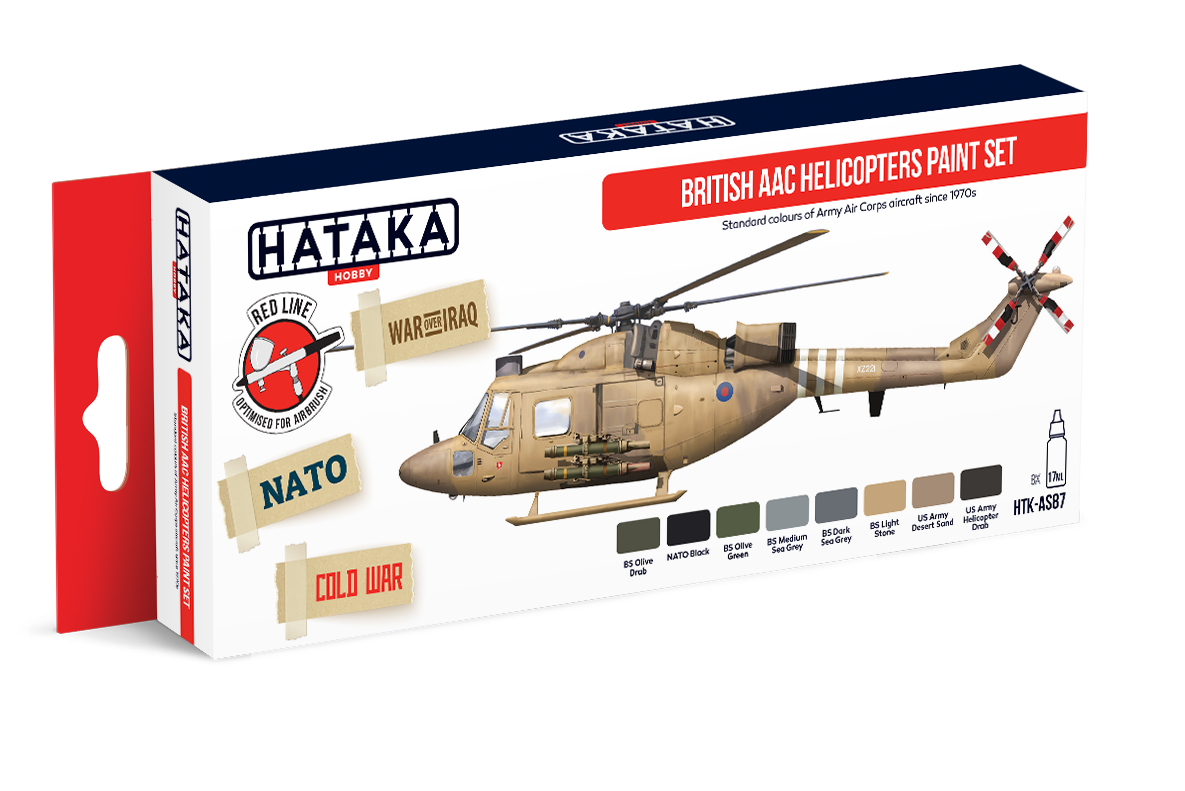 Hataka AS87 (Red Line) British AAC Helicopters Acrylic Paint Set