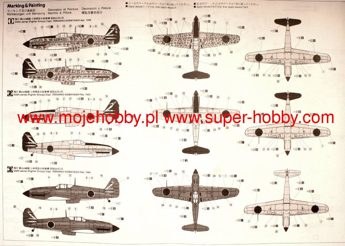 Hasegawa JT014 1:48 Kawasaki Ki-61-I Hein 244th Fighter Group