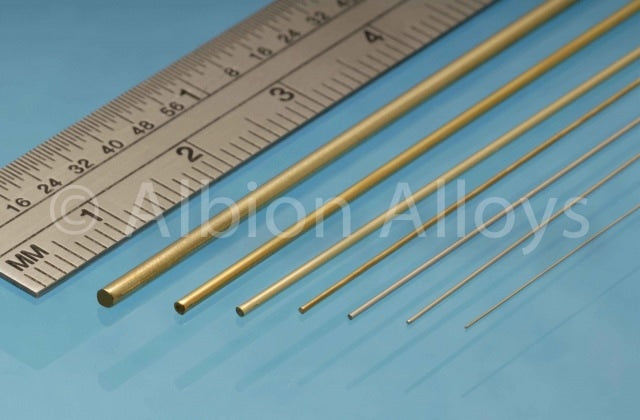 Albion Alloys BW08  0.8mm x 305mm brass rods (9 Pieces)