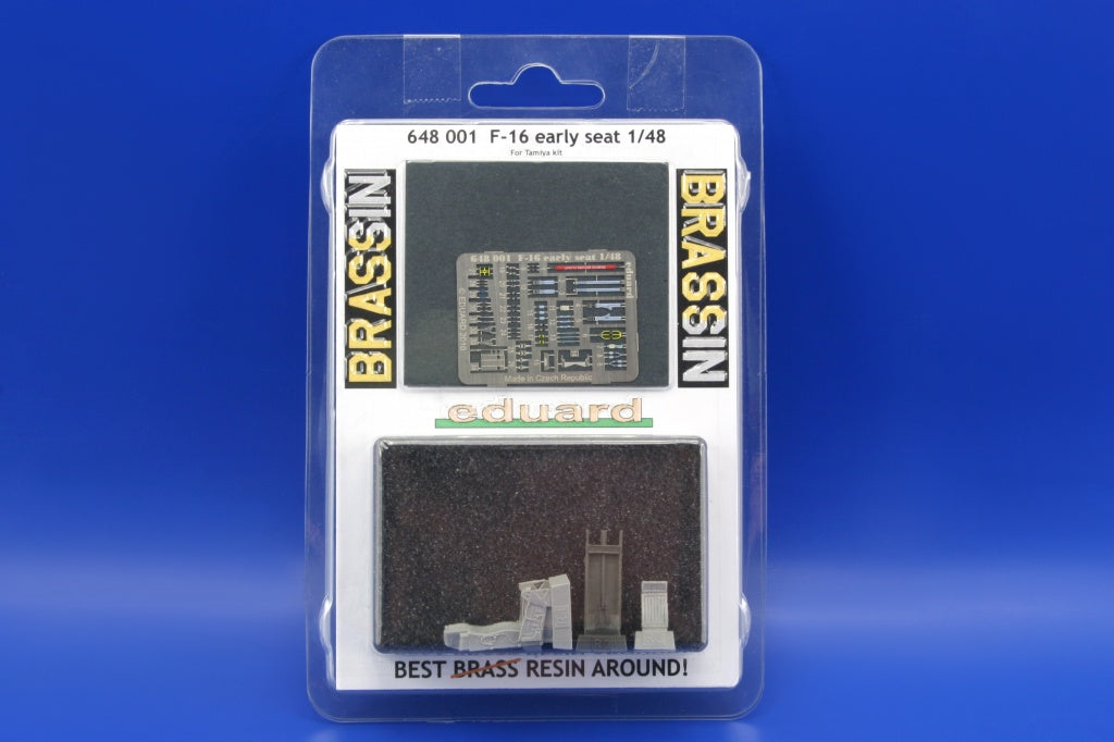 Eduard Brassin 648001 1:48 Lockheed-Martin F-16 early seat with pre-painted etched seatbelts and additional parts