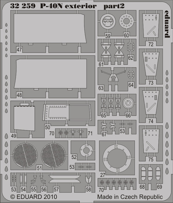 Eduard 32259 1:32 Curtiss P-40N Warhawk exterior