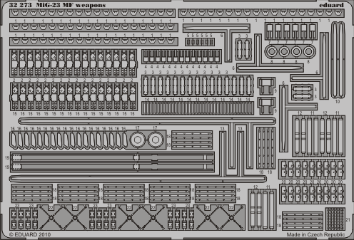 Eduard 32273 1:32 Mikoyan MiG-23MF Flogger B weapons