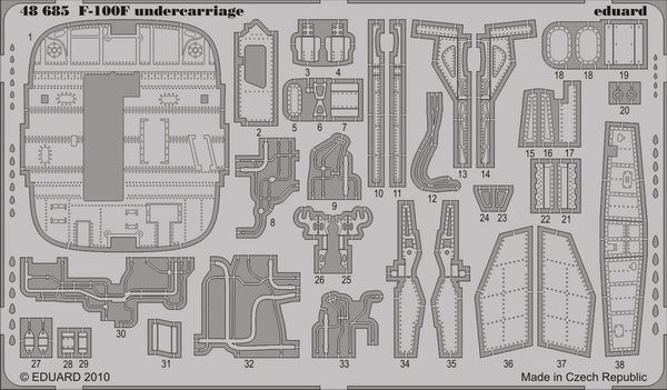 Eduard 48685 1:48 North-American F-100F Super Sabre undercarriage details set