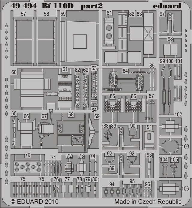 Eduard 49494 1:48 Messerschmitt Bf-110D-1/R1 interior