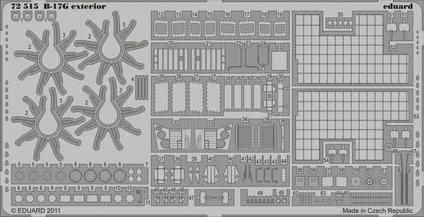 Eduard 72515 1:72 B-17G Flying Fortress exterior for Revell