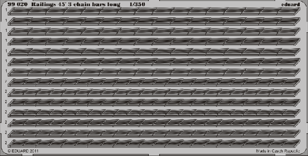 Eduard 99020 1:350 Railings 45Ãƒâ€šÃ‚Â´ 3 chain bars long