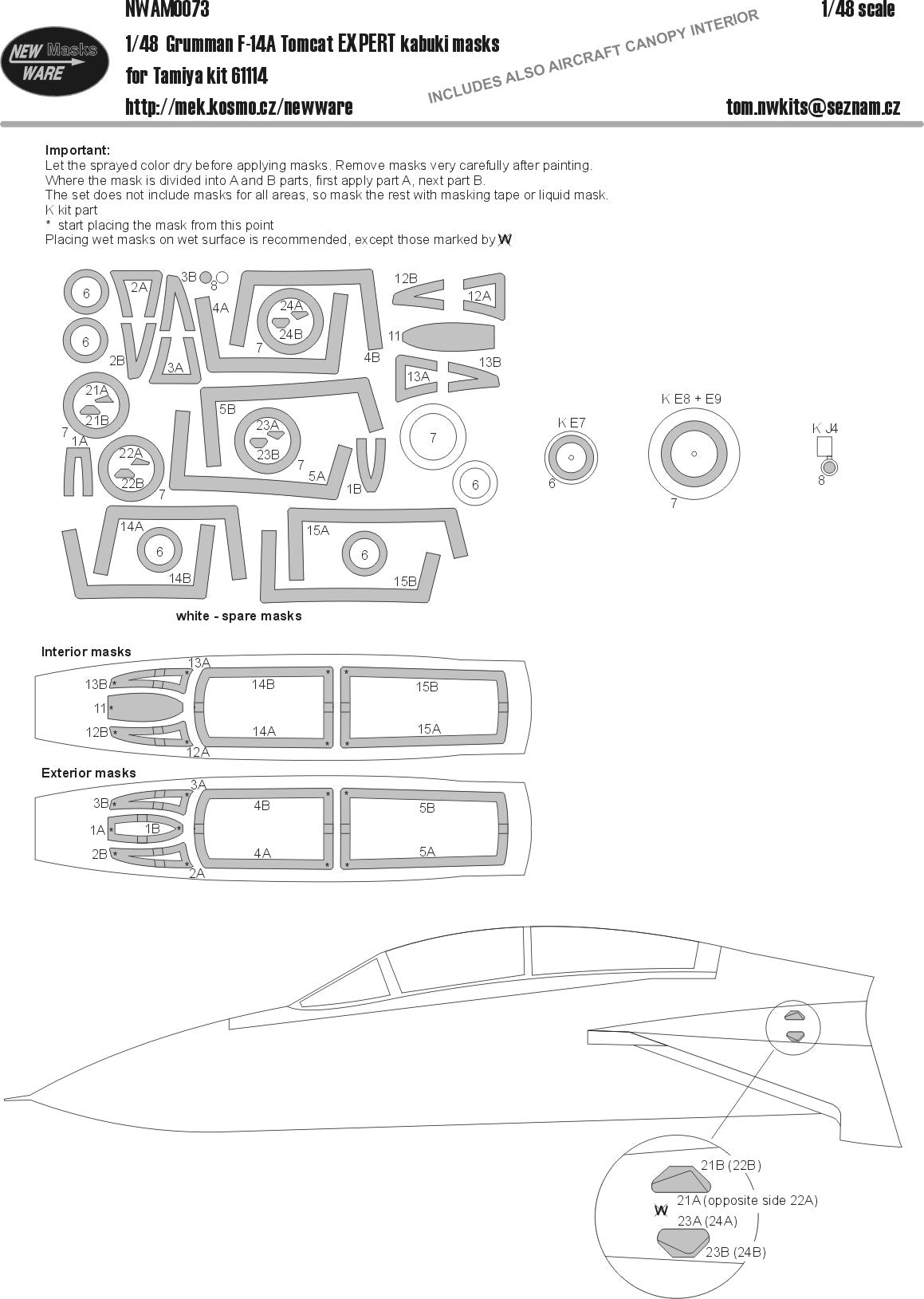 New Ware NWAM0073 1:48 Grumman F-14A Tomcat EXPERT