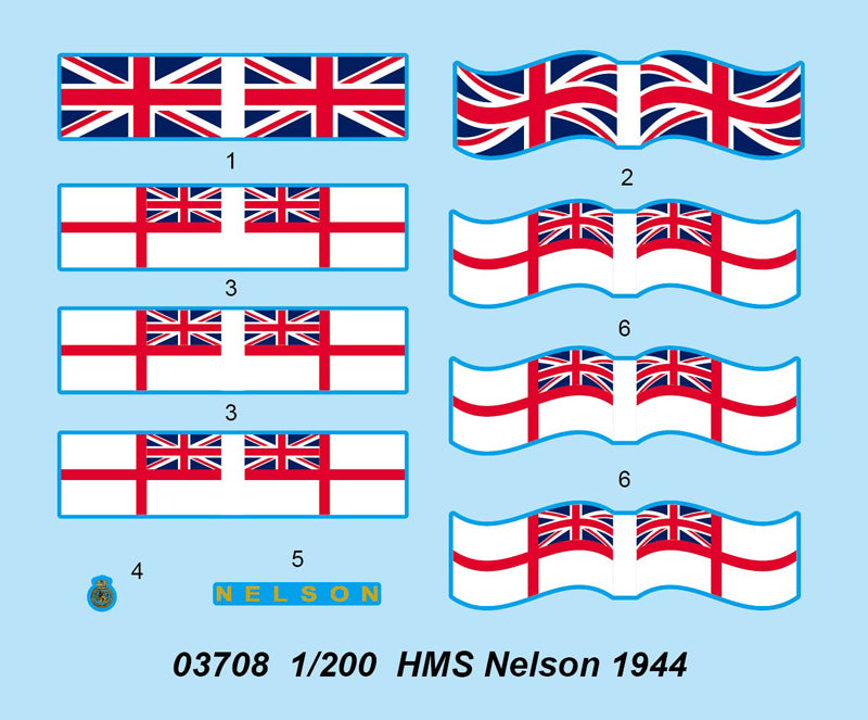 Trumpeter 03708 1:200 H.M.S. Nelson 1944