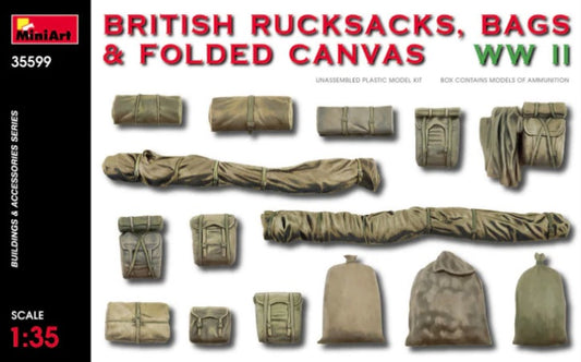 Mini Art 35599 1:35 WWII British Rucksacks, Bags & Folded Canvas