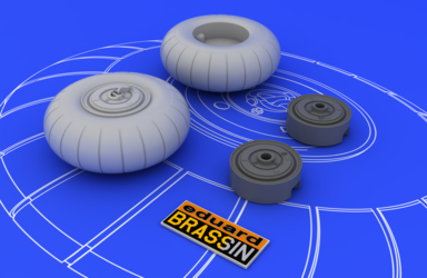 Eduard Brassin 648052 1:48 Messerschmitt Bf-110C/Bf-110D main undercarriage wheels with weighted tyre effects)