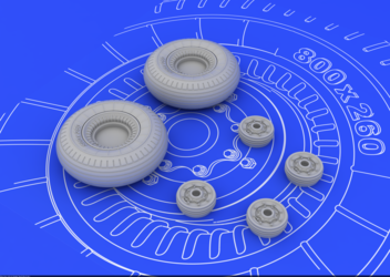 Eduard Brassin 648072 1:48 Ilyushin Il-2 Stormovik wheels with weighted tyre effect