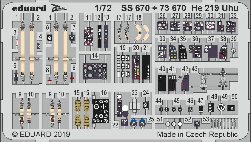 Eduard SS670 1:72 Heinkel He-219A-5/R4 Uhu