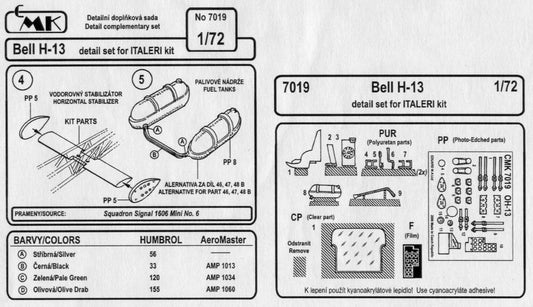 CMK 7019 1:72 Bell H-13 Detail Set