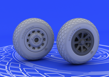 Eduard Brassin 648092 1:48 North-American P-51D Mustang wheels with weighted tyre effect
