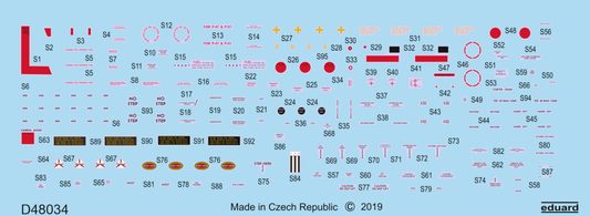 Eduard D48034 1:48 North-American P-51D-5 Mustang stencils