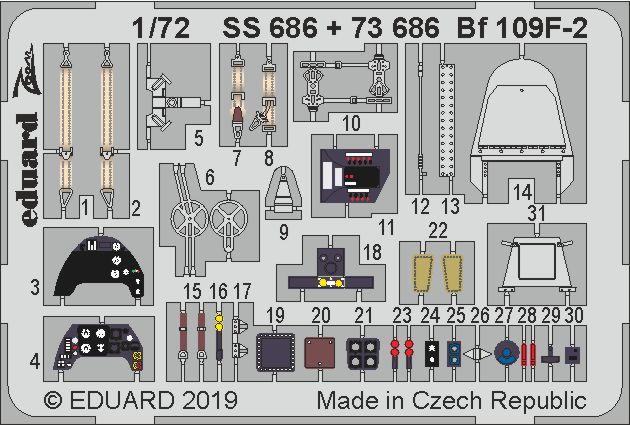Eduard SS686 1:72 Messerschmitt Bf-109F-2