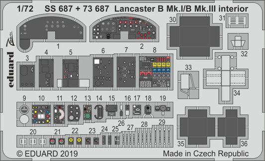 Eduard SS687 1:72 Avro Lancaster B.I/III interior
