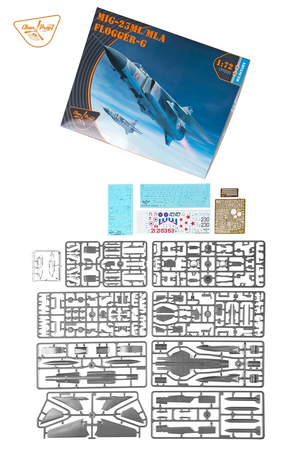 Clear Prop Models 72032 1:72 Mikoyan MiG-23ML/MLA Flogger-G Advanced