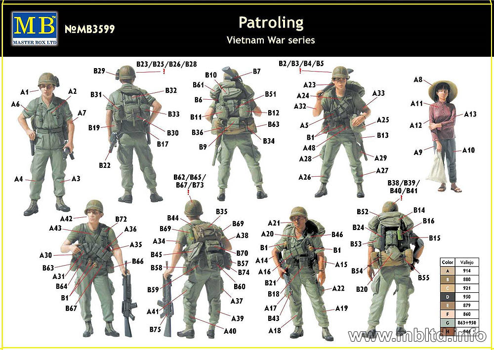 Master Box MB3599 1:35 Patroling. Vietnam War Series