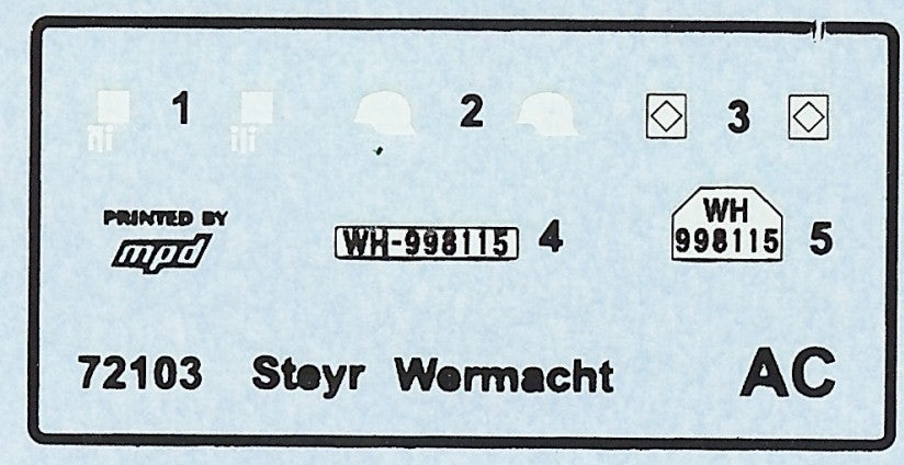 MAC Distribution 72103 1:72 Steyr 1500A