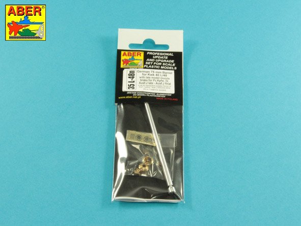 Aber 35L048N 1:35 75mm Barrel for KwK40L/48 with Late Model Muzzle Brake for Pz.Kpfw.VI, Ausf.J Late-Ausf.J Final