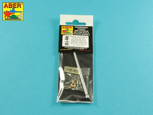 Aber 35L048N 1:35 75mm Barrel for KwK40L/48 with Late Model Muzzle Brake for Pz.Kpfw.VI, Ausf.J Late-Ausf.J Final